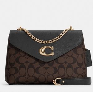 NWT Coach Tammie Crossbody Shoulder Bag in Brown/Black Leather
